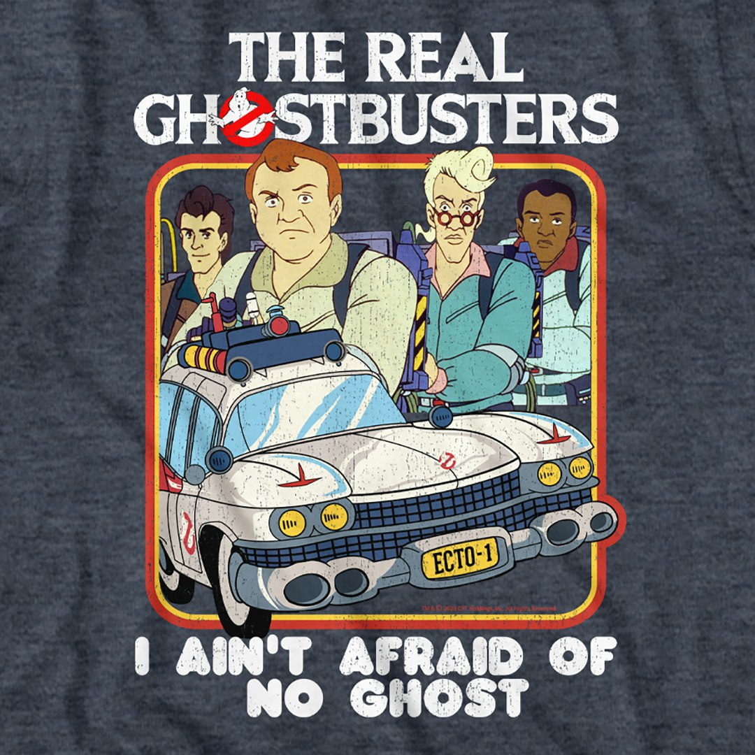 The Real Ghost Busters Cartoon I Ain't Afraid Of No Ghost Adult T Shirt 